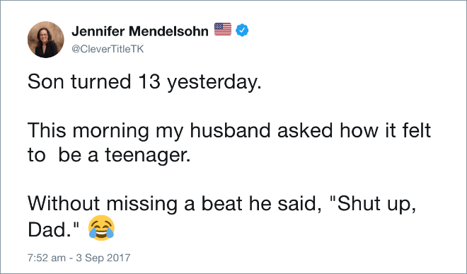 Su hijo tenía 13 años ayer.