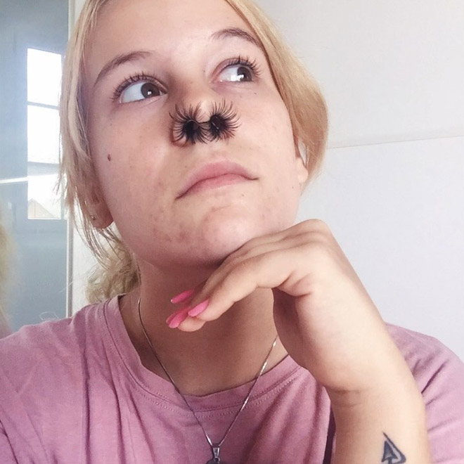 Extensiones de cabello de la nariz: tendencia incómoda de belleza en Instagram.