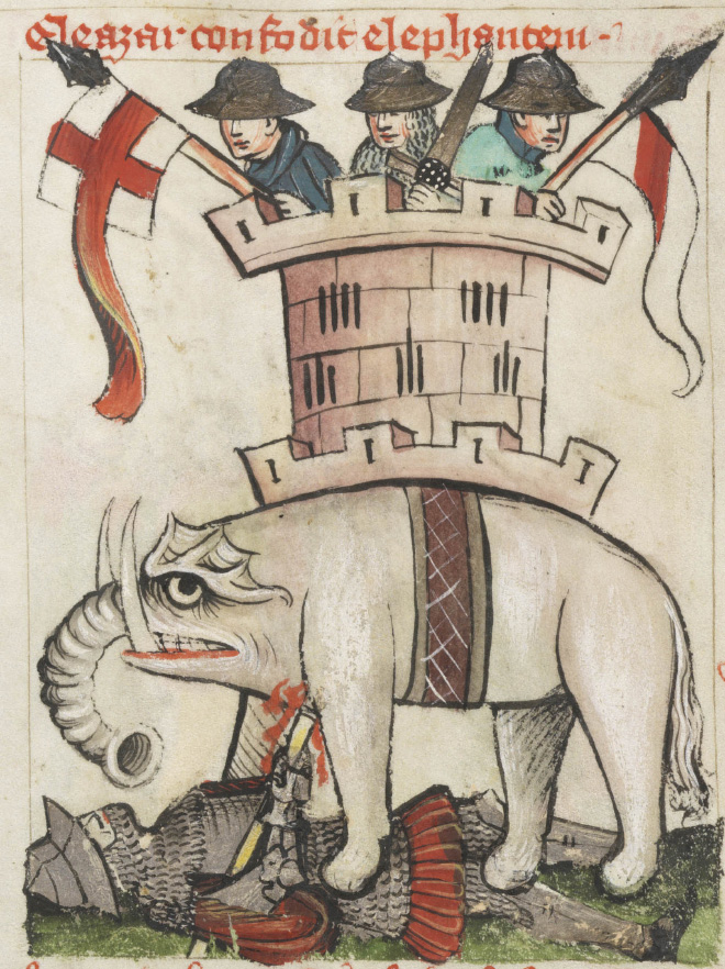 Así es como los artistas medievales pintaban elefantes.