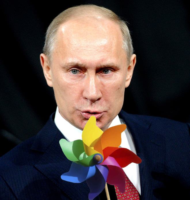 Rainbow Putin apoya los derechos de los homosexuales.