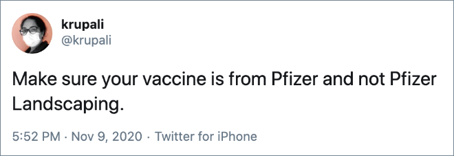 Asegúrese de que su vacuna sea de Pfizer y no de Pfizer Landscaping.