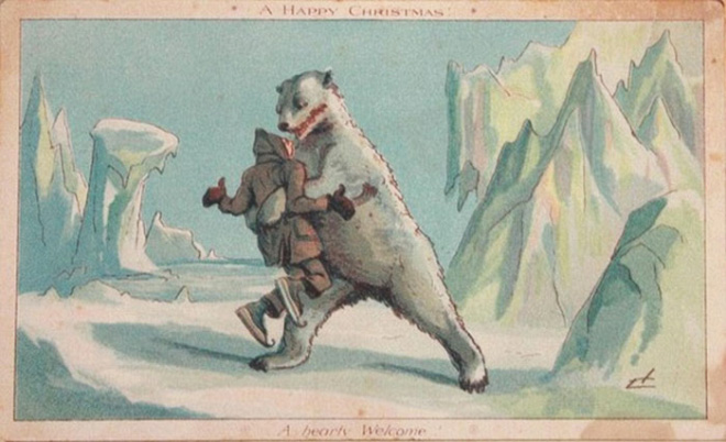 Tarjeta de Navidad victoriana.