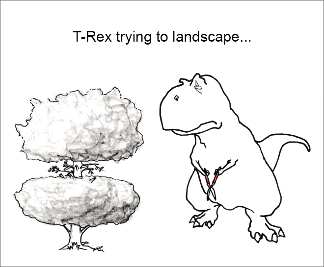 T-Rex intentando hacer paisaje...