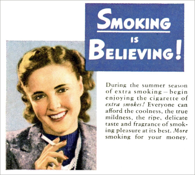 Loco anuncio de tabaco antiguo.
