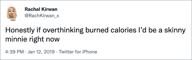 Honestamente, si pensara demasiado en las calorías quemadas, ahora mismo sería una Minnie flaca.