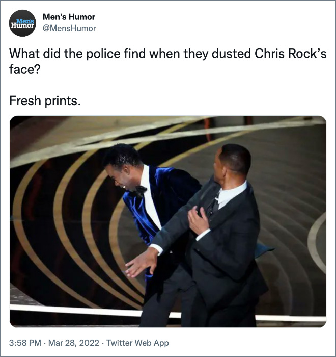 ¿Qué encontró la policía cuando sacudió el polvo de la cara de Chris Rock?