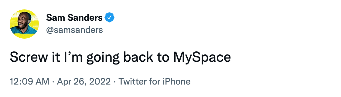 Mierda, voy a volver a MySpace