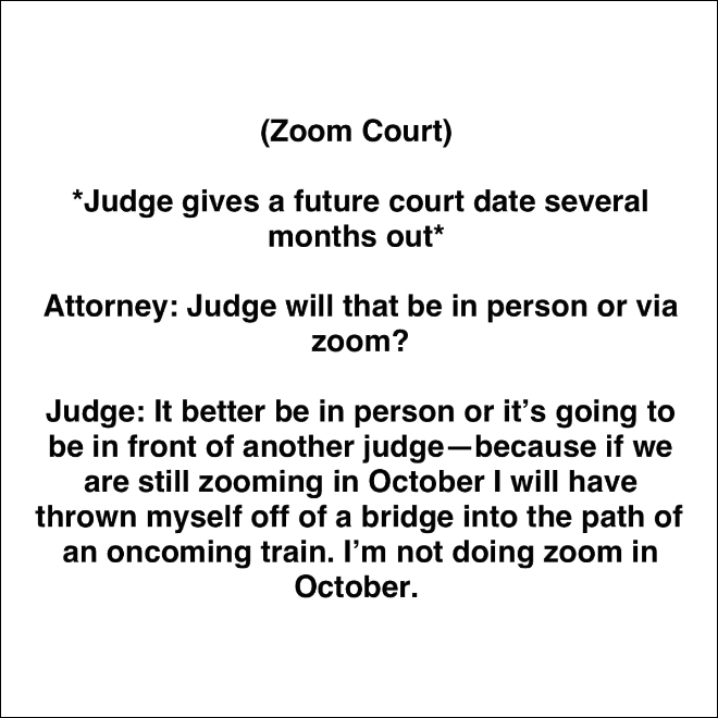 Divertida conversación escuchada en el juzgado.