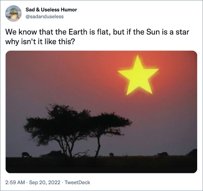 Sabemos que la Tierra es plana, pero si el Sol es una estrella, ¿por qué no lo es?