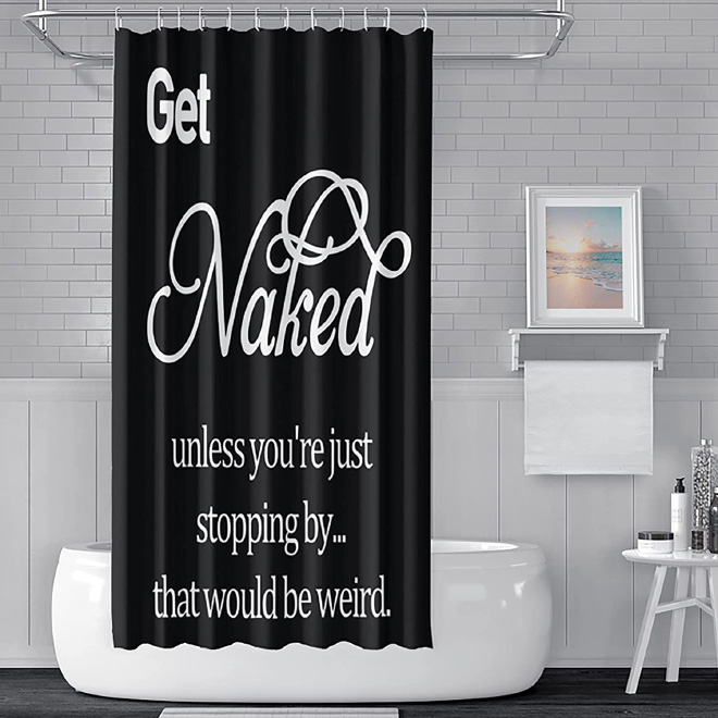 Divertida cortina de baño.