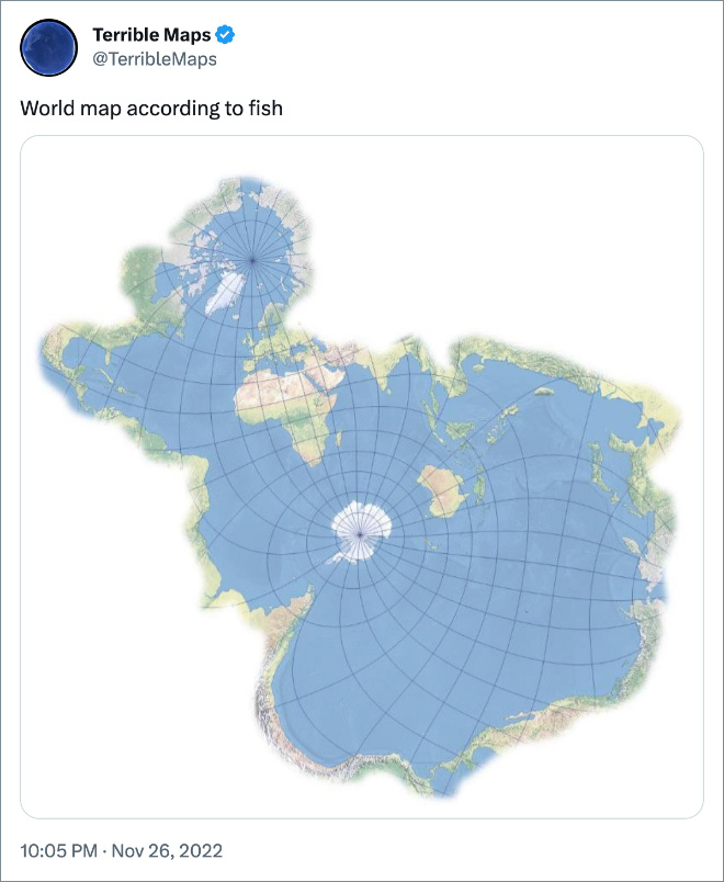Mapa del mundo según los peces