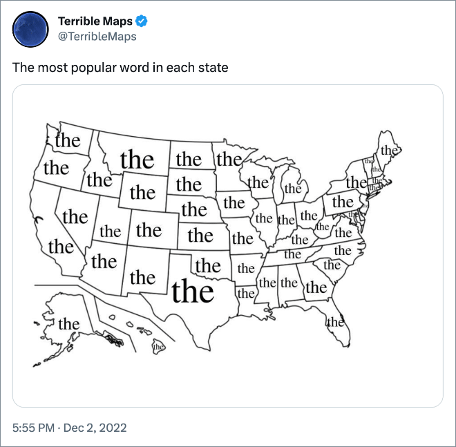 La palabra más popular en cada estado