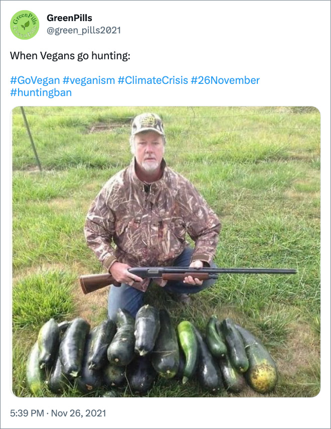 Cuando los veganos van de caza...